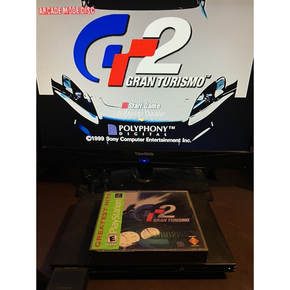 Gran Turismo 2 Black Label Playstation PS1 Case & Manual With 2 Game Discs